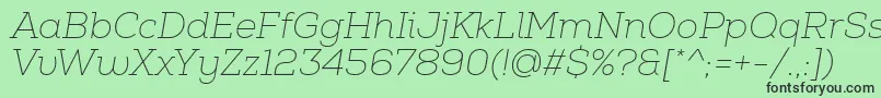 NexaSlabThinItalic Font – Black Fonts on Green Background