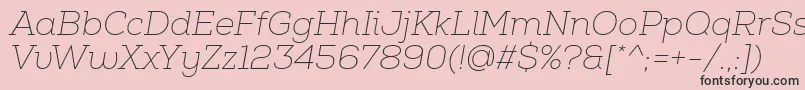 NexaSlabThinItalic Font – Black Fonts on Pink Background