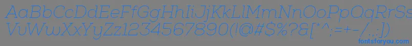 NexaSlabThinItalic Font – Blue Fonts on Gray Background