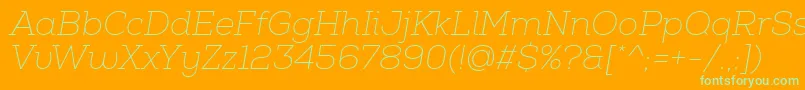 NexaSlabThinItalic Font – Green Fonts on Orange Background