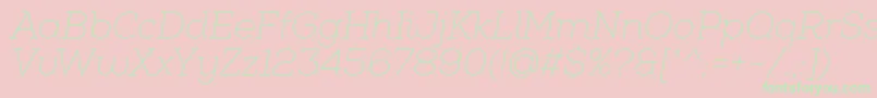 NexaSlabThinItalic-Schriftart – Grüne Schriften auf rosa Hintergrund