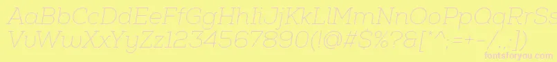 NexaSlabThinItalic Font – Pink Fonts on Yellow Background