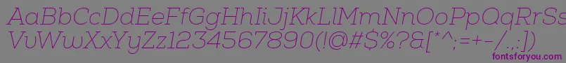 NexaSlabThinItalic Font – Purple Fonts on Gray Background