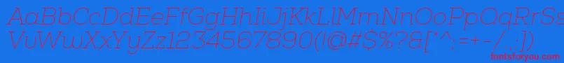 NexaSlabThinItalic Font – Red Fonts on Blue Background