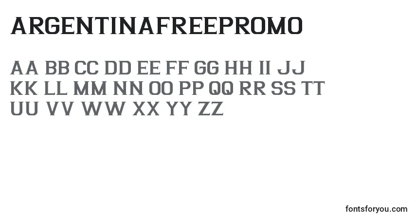 Шрифт ArgentinaFreePromo – алфавит, цифры, специальные символы