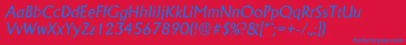 AdelonantiqueItalic Font – Blue Fonts on Red Background