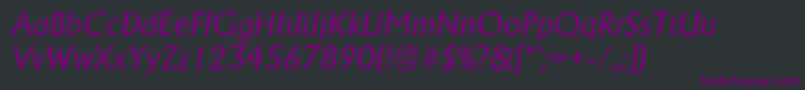 AdelonantiqueItalic Font – Purple Fonts on Black Background