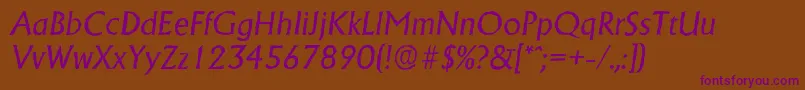 AdelonantiqueItalic Font – Purple Fonts on Brown Background