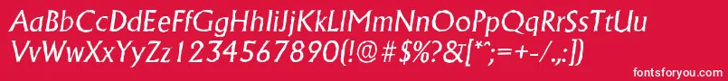 AdelonantiqueItalic Font – White Fonts on Red Background