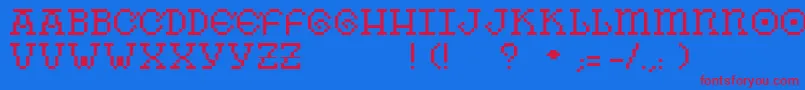 Otero Font – Red Fonts on Blue Background