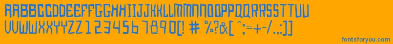 Juggernaut Font – Blue Fonts on Orange Background