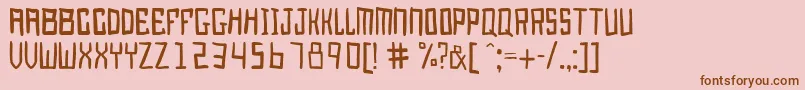 Police Juggernaut – polices brunes sur fond rose