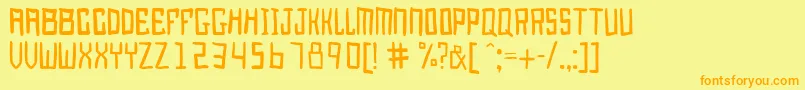 Juggernaut Font – Orange Fonts on Yellow Background