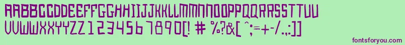 Juggernaut Font – Purple Fonts on Green Background
