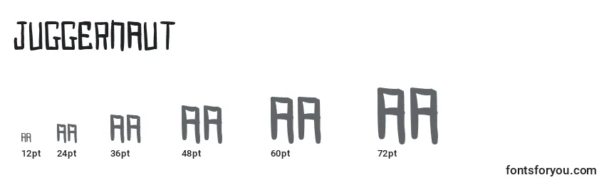 Juggernaut Font Sizes