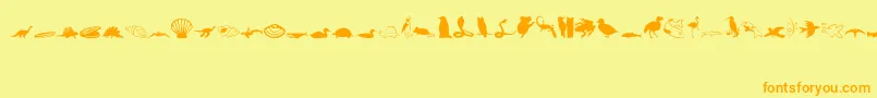 Animals1Regular Font – Orange Fonts on Yellow Background