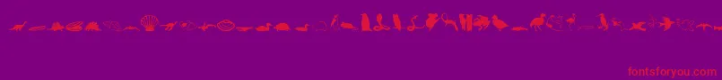 Animals1Regular Font – Red Fonts on Purple Background