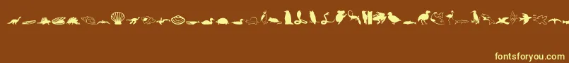 Animals1Regular Font – Yellow Fonts on Brown Background