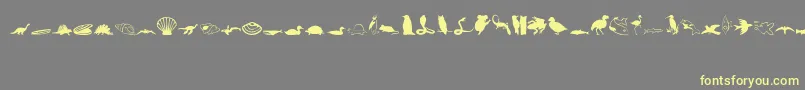 Animals1Regular Font – Yellow Fonts on Gray Background