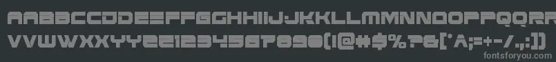 Eridanusxtracond-fontti – harmaat kirjasimet mustalla taustalla