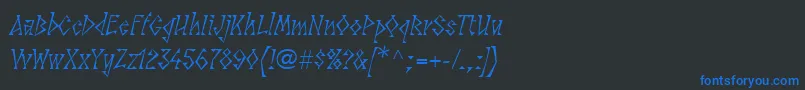 Czcionka LinotypesunbursteastRegular – niebieskie czcionki na czarnym tle