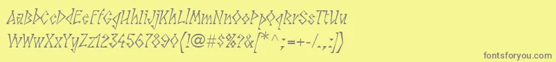 LinotypesunbursteastRegular Font – Gray Fonts on Yellow Background