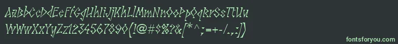 フォントLinotypesunbursteastRegular – 黒い背景に緑の文字