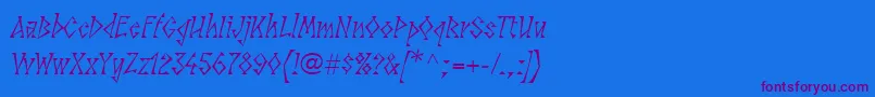 LinotypesunbursteastRegular Font – Purple Fonts on Blue Background