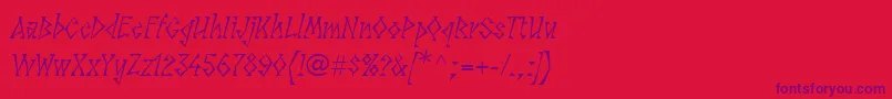 Шрифт LinotypesunbursteastRegular – фиолетовые шрифты на красном фоне