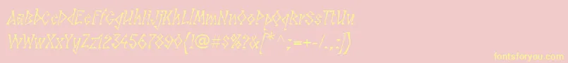 LinotypesunbursteastRegular Font – Yellow Fonts on Pink Background