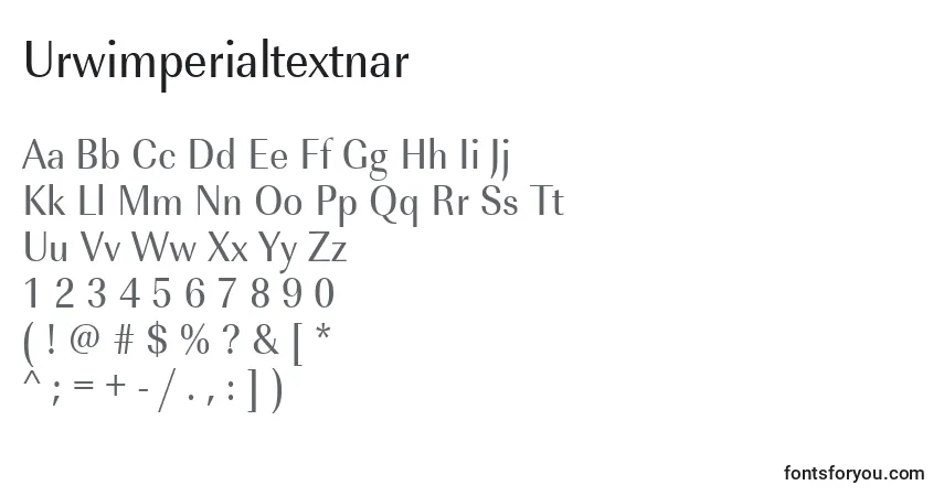 Schriftart Urwimperialtextnar – Alphabet, Zahlen, spezielle Symbole