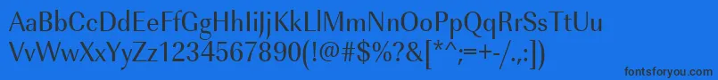 Urwimperialtextnar-Schriftart – Schwarze Schriften auf blauem Hintergrund