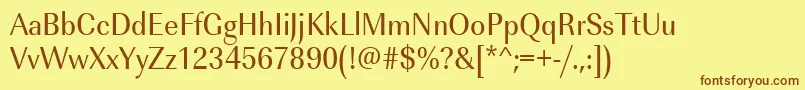 Urwimperialtextnar Font – Brown Fonts on Yellow Background