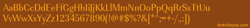 Urwimperialtextnar Font – Orange Fonts on Brown Background