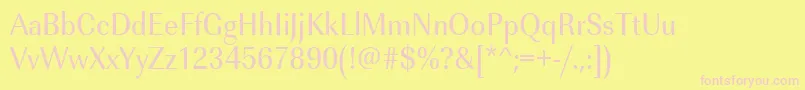 Urwimperialtextnar Font – Pink Fonts on Yellow Background