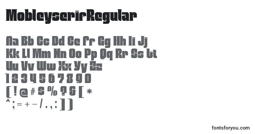 MobleyserifRegularフォント–アルファベット、数字、特殊文字