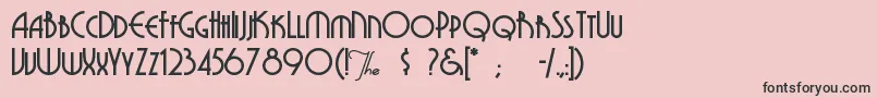 Weitere Informationen zur Grenadier-Schriftart Grenadier-Schriftart – Schwarze Schriften auf rosa Hintergrund