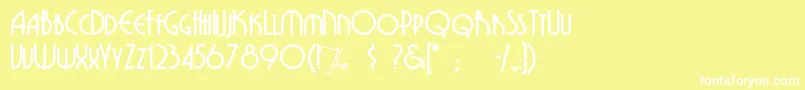 Grenadier-Schriftart – Weiße Schriften auf gelbem Hintergrund