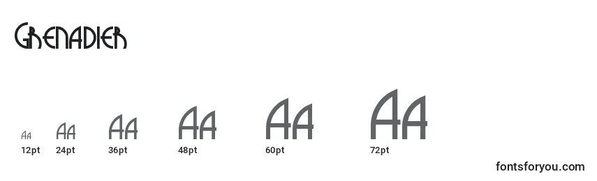 Grenadier Font Sizes