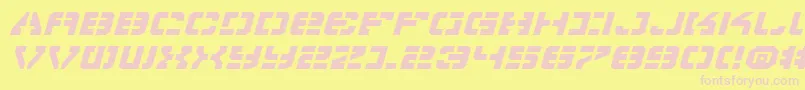 VyperExpandedItalic-fontti – vaaleanpunaiset fontit keltaisella taustalla