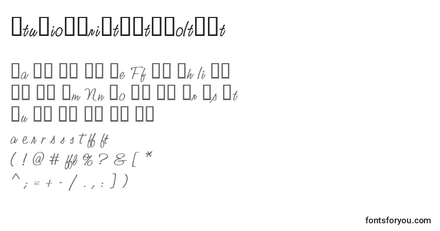 Czcionka StudioScriptAltTwoItcTt – alfabet, cyfry, specjalne znaki