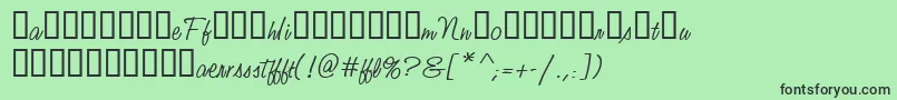 フォントStudioScriptAltTwoItcTt – 緑の背景に黒い文字