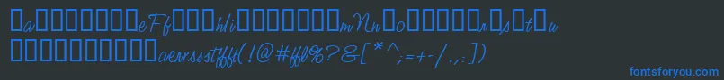 フォントStudioScriptAltTwoItcTt – 黒い背景に青い文字