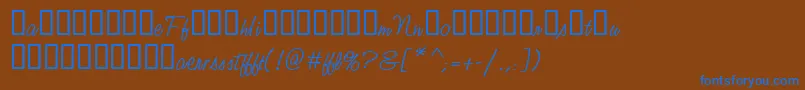 フォントStudioScriptAltTwoItcTt – 茶色の背景に青い文字
