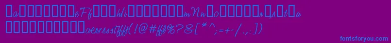 Czcionka StudioScriptAltTwoItcTt – niebieskie czcionki na fioletowym tle