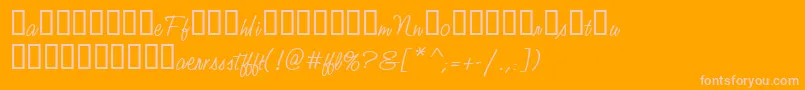 StudioScriptAltTwoItcTt-fontti – vaaleanpunaiset fontit oranssilla taustalla