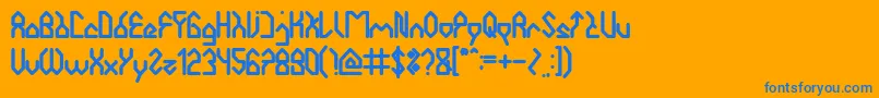 フォントHouseBuilderBold – オレンジの背景に青い文字