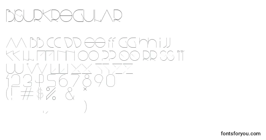 Schriftart BisurkRegular – Alphabet, Zahlen, spezielle Symbole