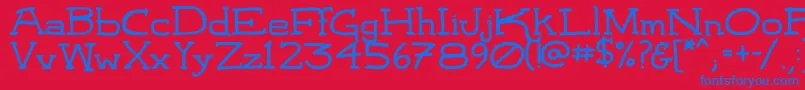 LeatherworkRegular Font – Blue Fonts on Red Background