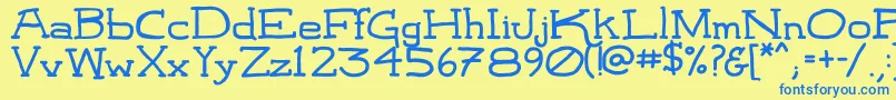 LeatherworkRegular Font – Blue Fonts on Yellow Background